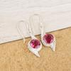 Серьги с розовым турмалином ручной работы, серьги из стерлингового серебра 925 пробы, антикварные украшения, серьги для подарка на помолвку
