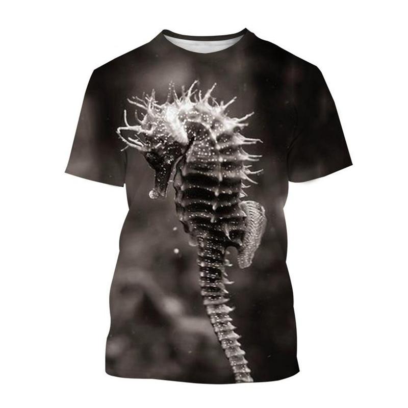 Sea Animals Seahorse T Shirt Men's 3d Print Short Sleeves Summer Tops T-Shirts Outdoor Casual Plus Size Tees Top Women Clothing