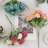 Convenient Display Size Artificial Hydrangea Silk Flower Bouquet
