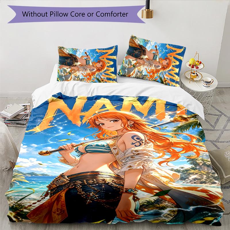 3pcs N-Nami3 Design Cover Set - HD Printed Bedding with 1 Cover and 2 Pillowcases - Perfect for Home and Dorm Decor
