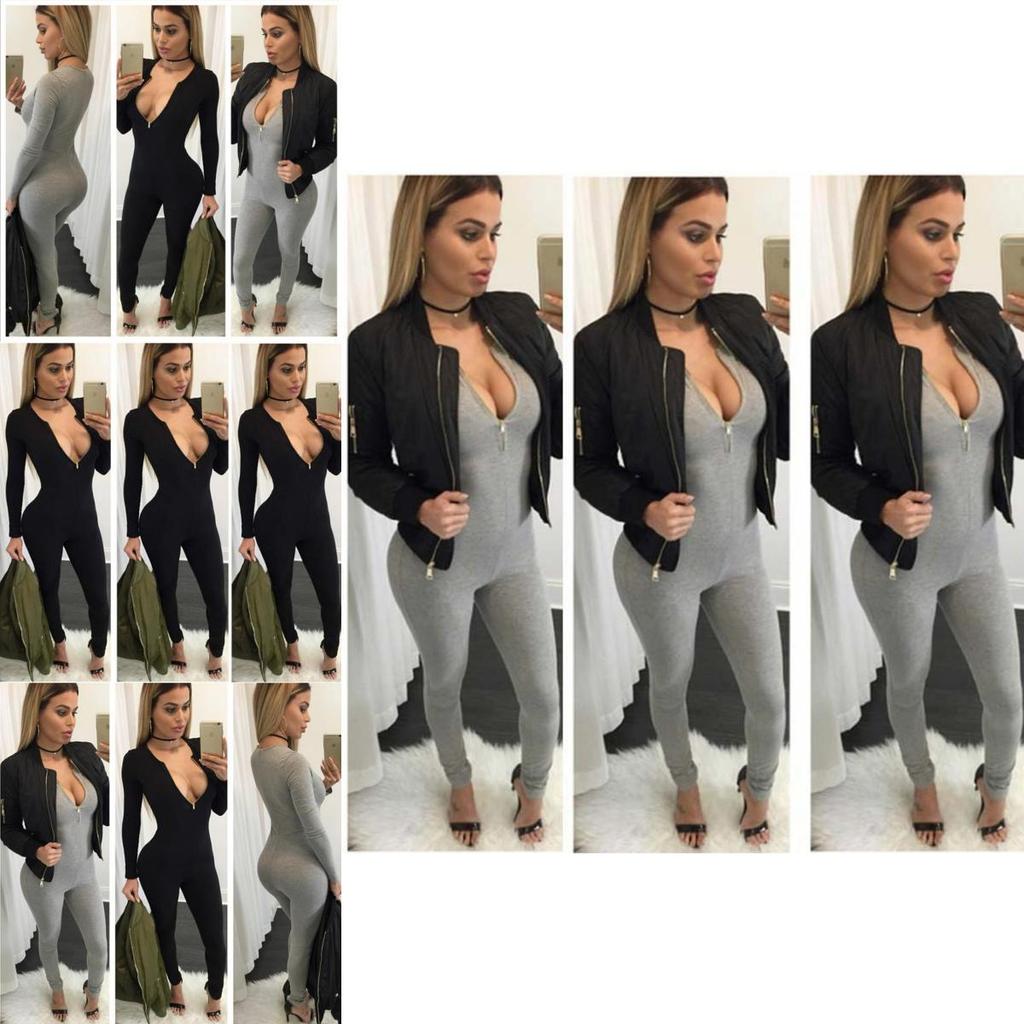 Женский playsuit на молнии, боди-комбинезон с повязкой, клубная одежда, комбинезон с длинным рукавом, премиум качество