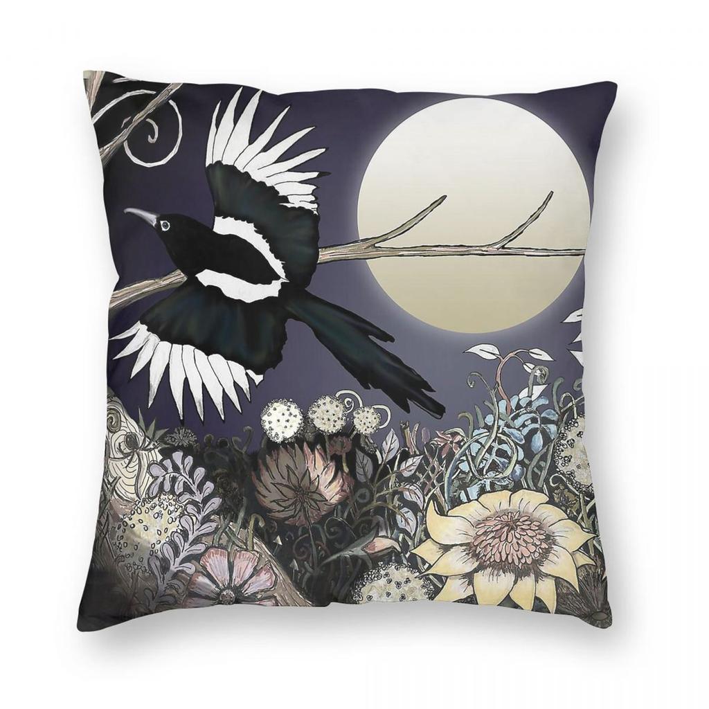 Magpie Moon Pillowcase Polyester Linen Velvet Creative Zip Decorative Home Cushion Cover