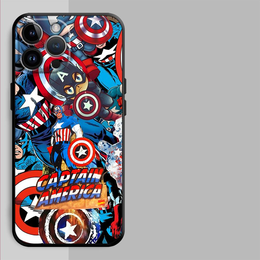 Чехол для телефона Apple iPhone 14 Air 15 Pro 7 8 13 XR XS MAX 12 11 17 Pro Max 16 Funda Чехол для телефона Marvel Мстители Капитан Америка