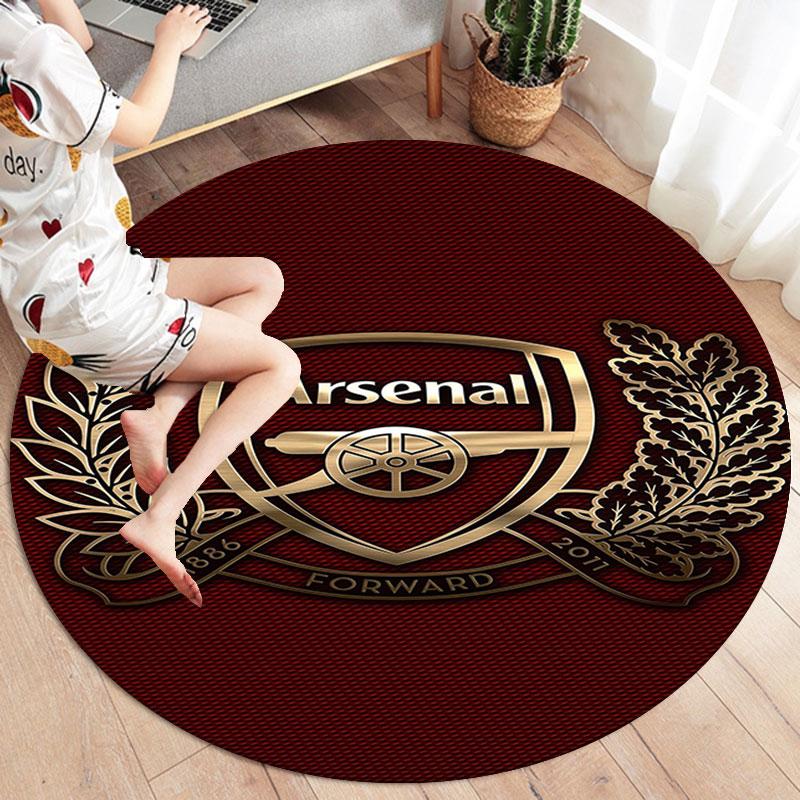 Arsenal F Round Area Rug,Carpet Rug for Living Room Bedroom Sofa Playroom Decor,Non-slip Floor Mat