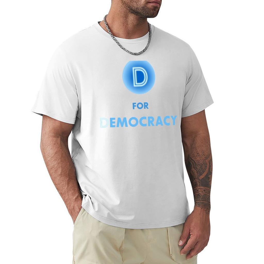 Футболка D For Democracy Базовый Повседневный Наряд Футболка с Коротким Рукавом