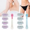 1set Women Safety Razor Blades for Face/ Leg/ Armpit/ Bikini Beauty Hair Removal Shaving  Detachable for Repeated Use