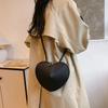 Мягкие сумки через плечо из искусственной кожи в форме сердца для женщин, новые модные однотонные маленькие сумки через плечо, дизайнерские роскошные сумки на молнии