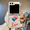 Love Heart Print Clear Folding Phone Case For Samsung Galaxy Z Flip 7 6 5 4 3 Hard Transparent Cover For Samsung Z Flip7 Flip6