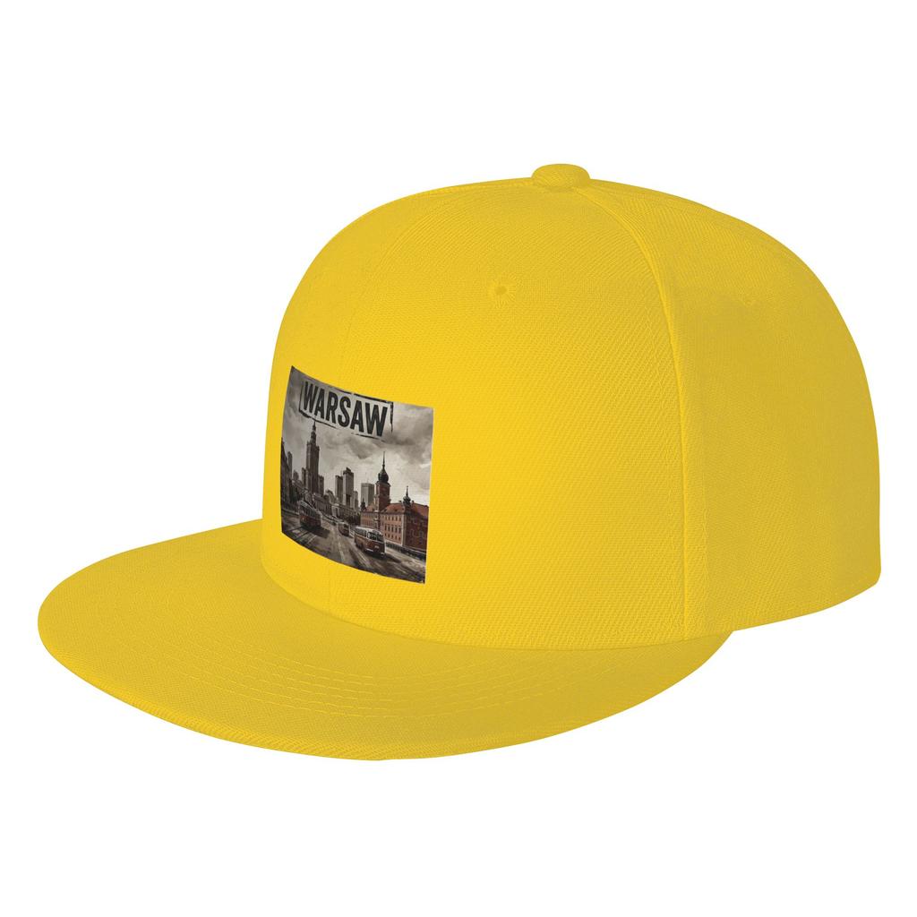 Fashion Warsaw Poland City Landmarks Vintage Travel Art Flat Brim Sun Hat  Lazy Style Cap Unisex