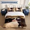 rujinu 3‑Piece Bedding Set Soft Microfiber Duvet Cover Pillowcases Comfortable Bed Linen for Bedroom Decoration