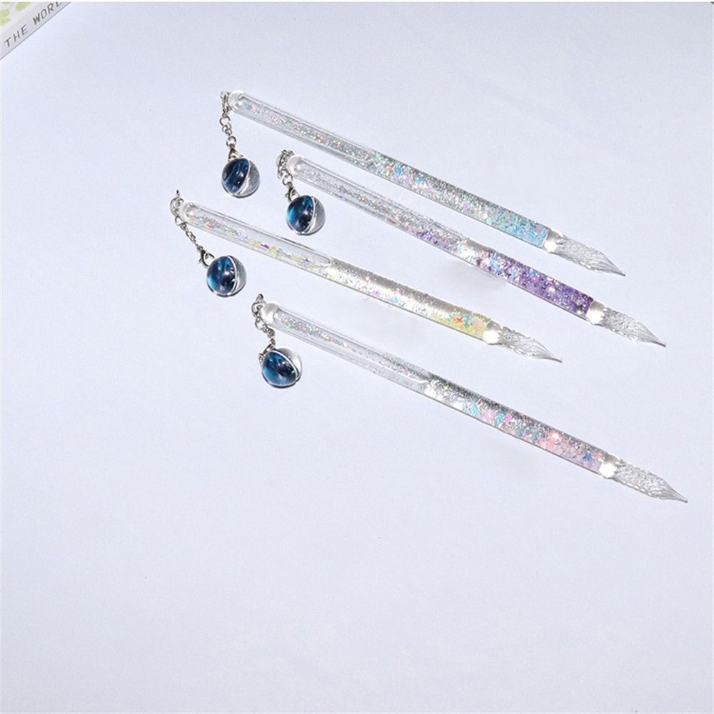 Ручка-кисть Пишущая Заправочная Чернильная Ручка Винтажная Подписная Стеклянная Ручка Стеклянная Ручка для Макания Хрустальная Ручка Капельная Ручка