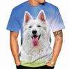Cute German Shepherd Pattern T-shirt Fashion Summer Short Sleeve Funny 3D Dogs Printed T Shirts Casual Oversized Mens Clothing