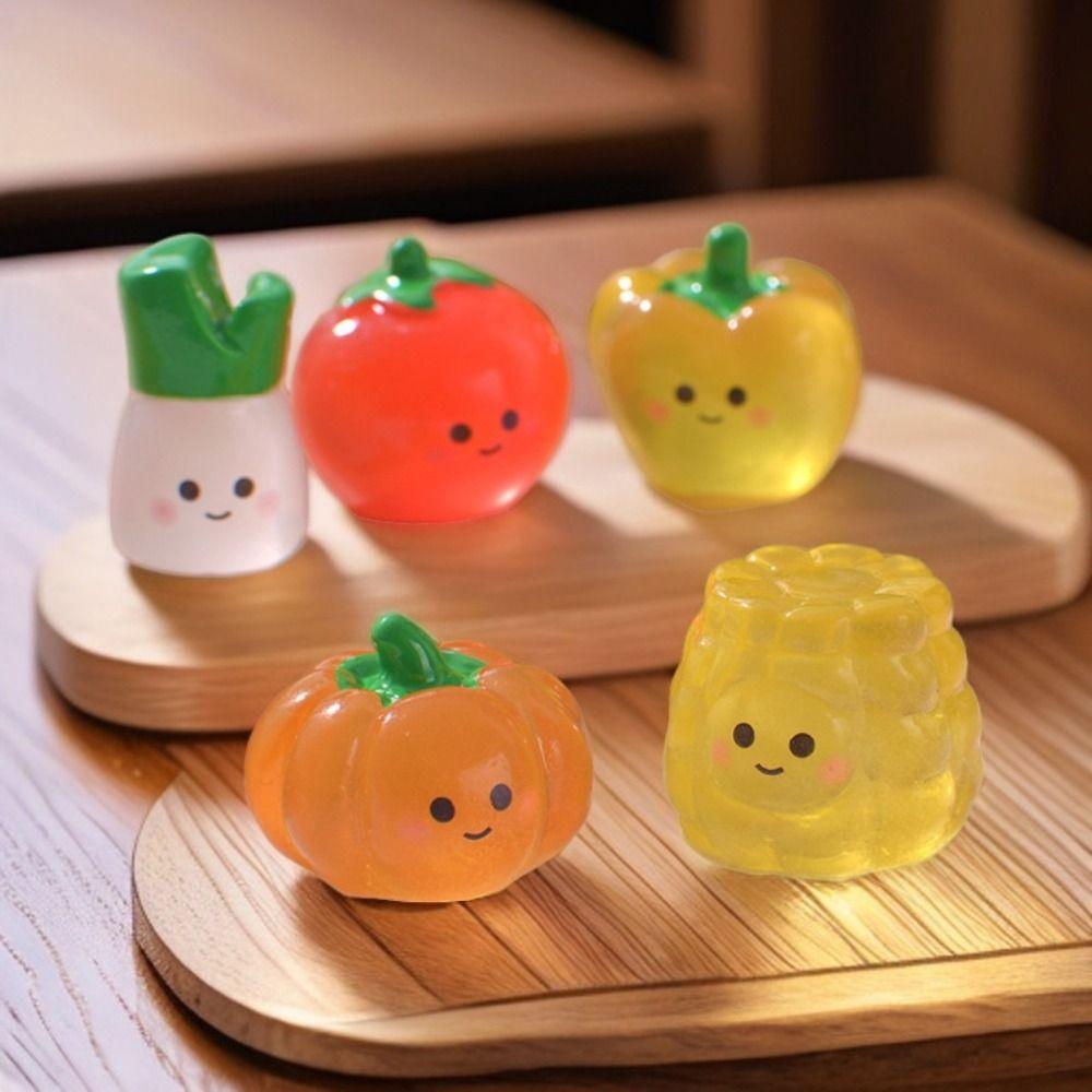 Cute Simulation Luminous Vegetables Mini Fake Vegetables Home Kitchen Decorations