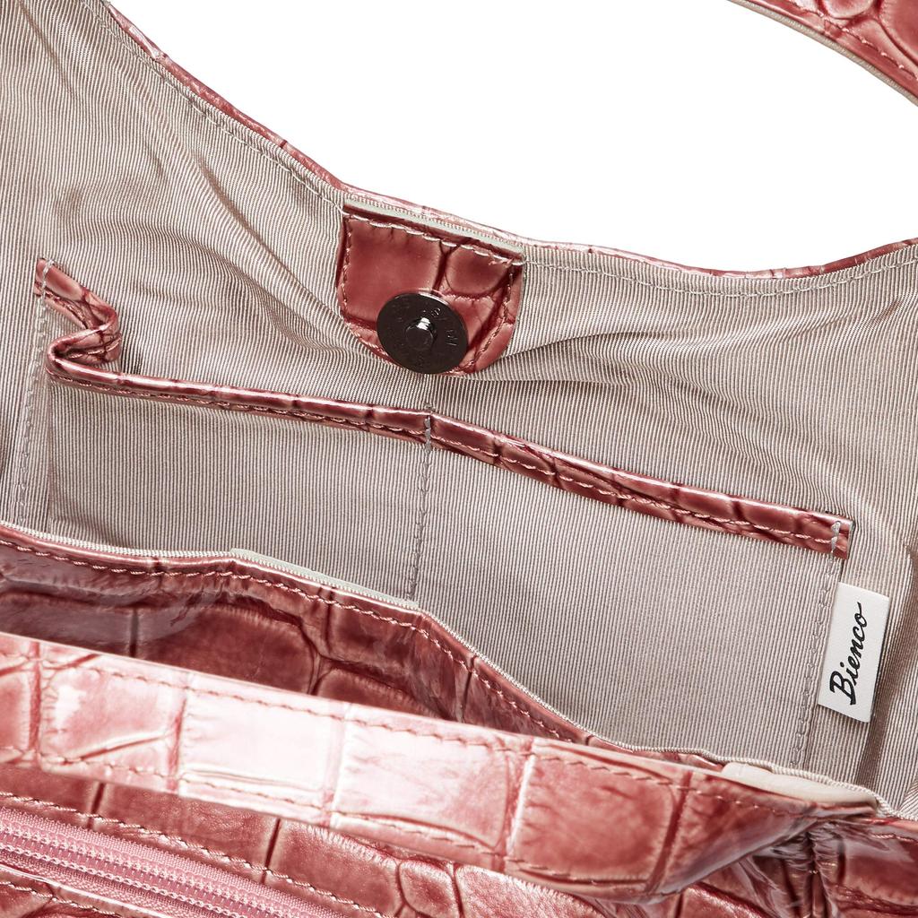 Сумка из коровьей кожи с эмалевым тиснением под крокодила Сумка из коровьей кожи с эмалевым тиснением под крокодила Сделано в Японии Натуральная кожа Элегантная выходная вечеринка официальный Красный Красный Розовый