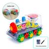 Прозрачный вращающийся локомотив с разноцветными огнями и музыкой - подарок на день рождения для детей