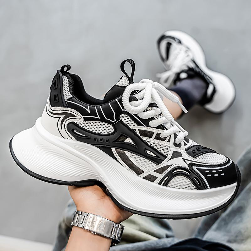 Новая Мода Мужские Четыре Сезона Удобные Ботинки на Толстой Подошве Студенты Мальчики Тренд Мягкая Подошва Дышащие Повседневные Кроссовки для Бега