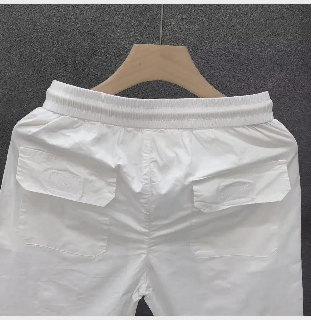 Мужские дышащие летние шорты из стираного хлопка - Свободные, прямые, универсальные для пляжа