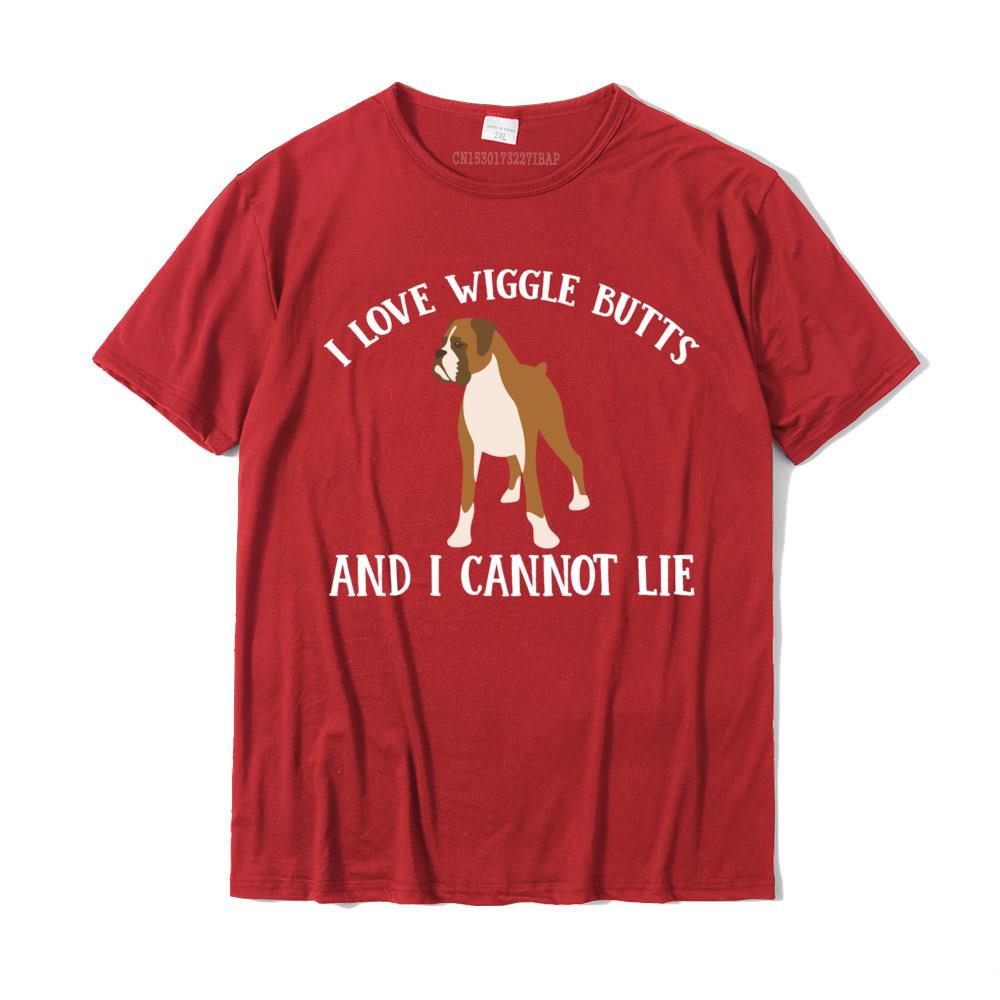 Funny I Love Boxer Wiggle Butt For Puppy Dog Owners Tee Shirt Unisex Cotton Normal Tops T Shirt Family Student Top TShirts