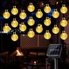 200 светодиодных солнечных уличных гирлянд в виде хрустальных шаров с 8 режимами освещения для двора, сада, крыльца, кемпинга, палатки, пикника на открытом воздухе, украшения для вечеринки