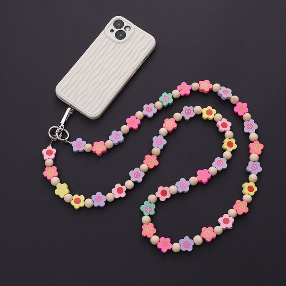 Candy Color Mobile Phone Lanyard Flower Phone Neck Straps Crossbody Phone Strap  Hanging Ornaments