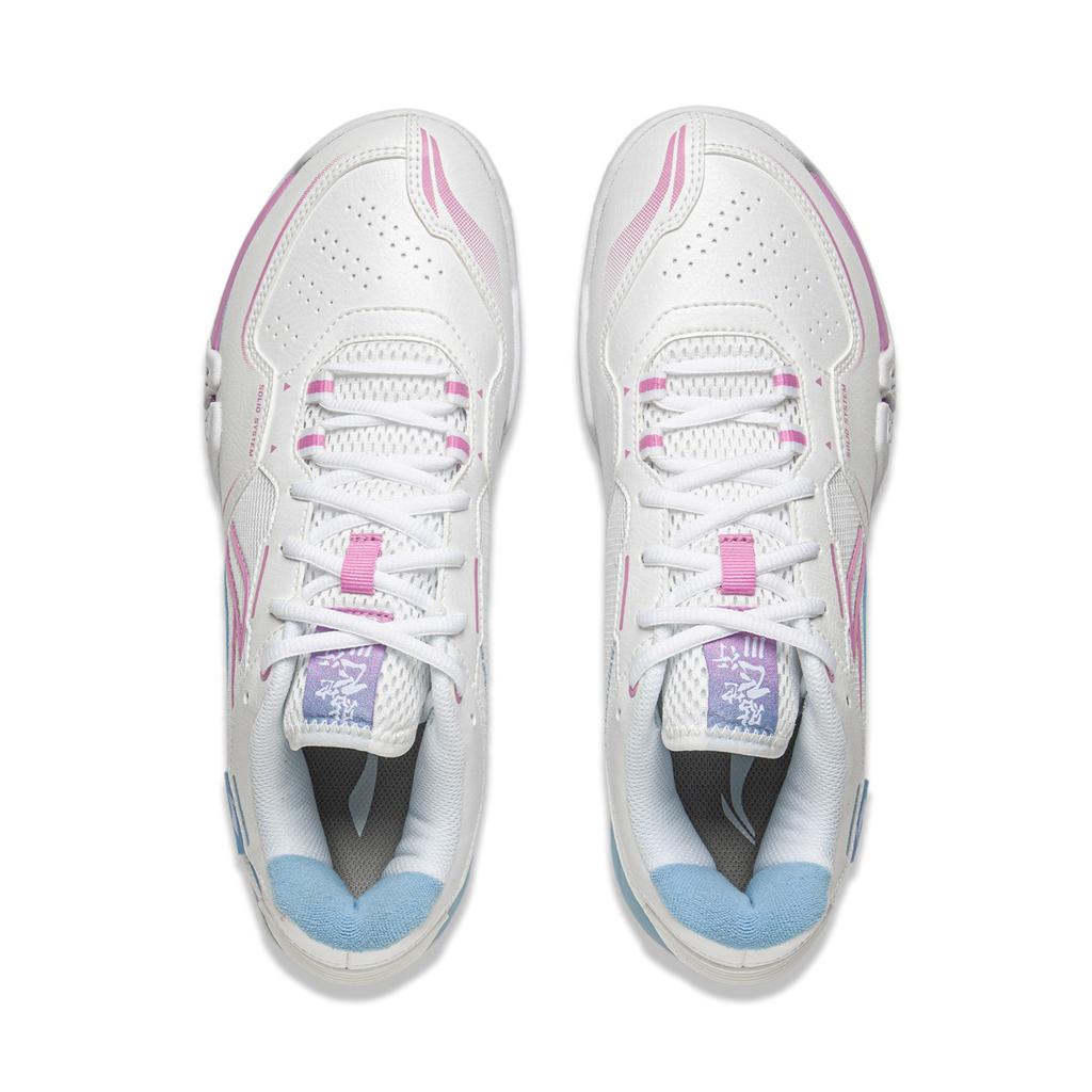 Li Ning Saga 3LITE Амортизирующие износостойкие низкие бадминтонные кроссовки унисекс стандартные белые AYTV003-1