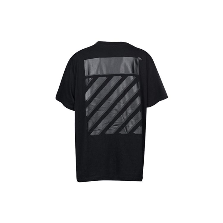 Off-White Футболка с короткими рукавами Diag Tab, черные/черные мужские топы OMAA038C99JER0041010
