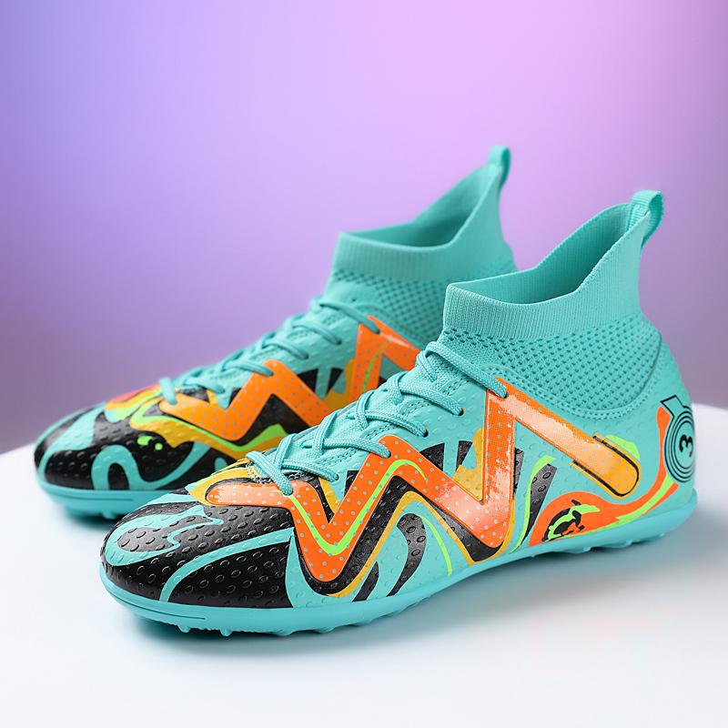 Мужские футбольные бутсы с длинными шипами и высокой лодыжкой, футбольные бутсы AG/TF, детские уличные бутсы для травы, футбольные бутсы, тренировочные спортивные футбольные бутсы