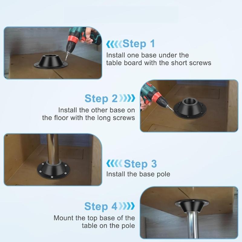 Обеденный стол и основание для напольного крепления, алюминиевая тумба, основание стола, фланцевое основание для ножки стола с монтажными отверстиями