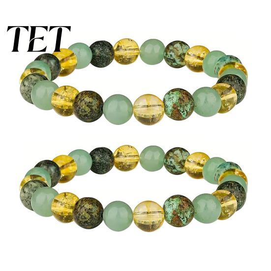 Elegant Casual Wrist Decor Handmade Natural Stone Stretch Bracelet, Adjustable Elastic Healing Faux Daily Wear Neutral Bracelet Crystal Spiritual