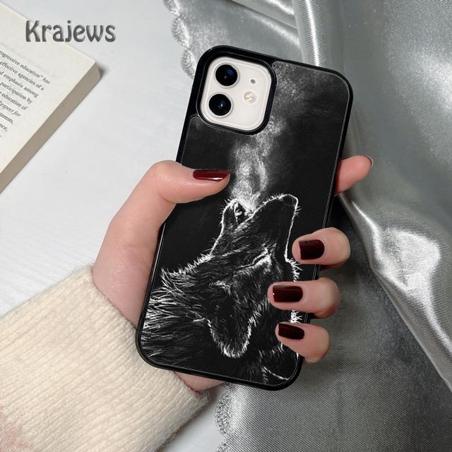 Krajews Animal The Wolf Howl soft Phone Case Cover For iPhone 17 Air 16 15 14 plus 12 13 pro max coque Fundas