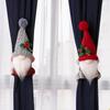 Christmas Curtain Tieback Hold Back Fastener With Magic Sticker Cute Rudolf Faceless Doll Curtain Buckle For Home Office Window
