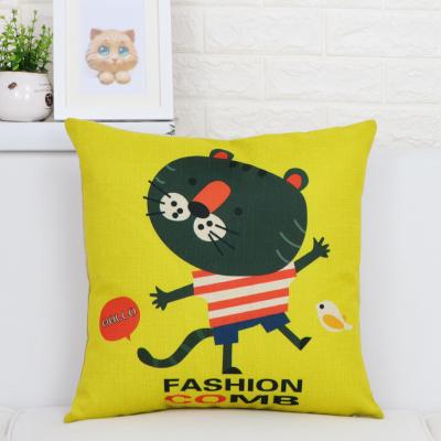 American Lovely Cartoon Cat Pillow Cover Animal Dog Home Decorative Throw Pillow Case Linen Wedding Office Sofa Cushion Cover