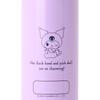 Sanrio Stainless Steel Bottle with Cold Storage Name Space One Touch Direct Drinking 091057 Cover, Kuromi, Children, Only, Capacity 470mL, Included,