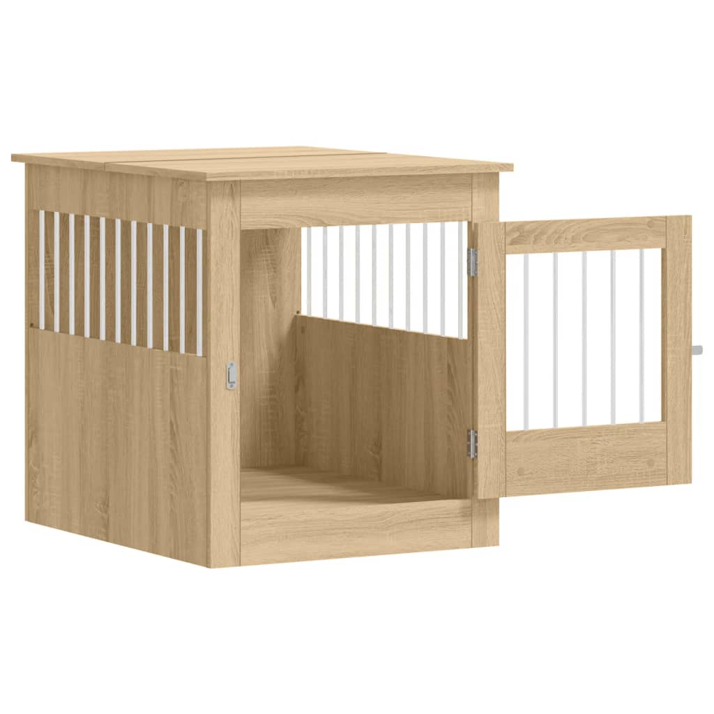 Furniture Style Dog Crate in Sonoma Oak 64.5 x 80 x 71 cm Particleboard
