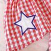 Hot Selling Patriotic Infant Girls Clothing Set Star Bow Fly Sleeve Top Plaid Shorts 2 Piece Outfit With Heart Embroidery For 0 3 Years Old Daily Wear