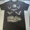 Men’s Med Bats Moon Forest 100% Cotton T-Shirt Black Gothic Halloween NWOT Unisex T-Shirt