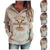 Women's YellowStone Printed  Stand Up Collar Long Sleeve Hooded  Sweater