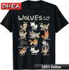 Чиби Волки Животные Мира Футболка Футболка из Глобальной Коллекции Волков Свежие Футболки Повседневные Милые Крутые Топы Эстетичные С Коротким Рукавом