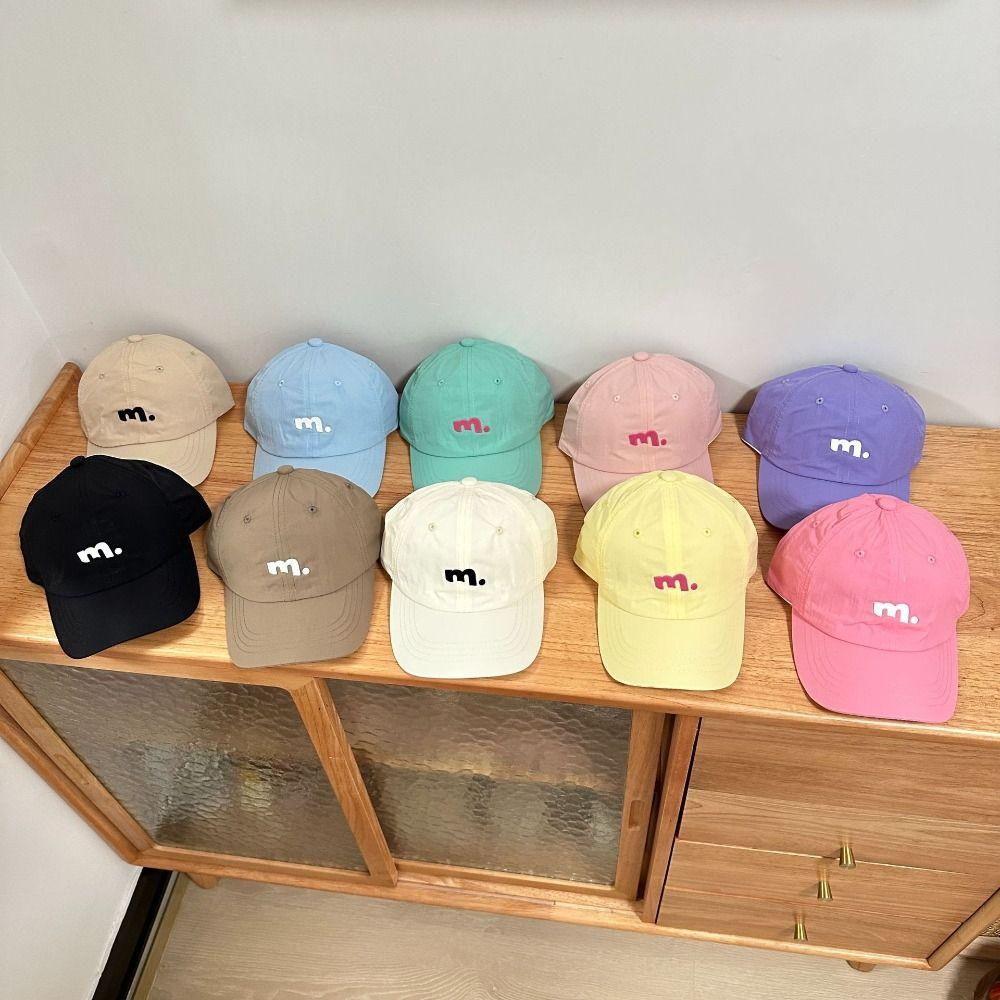 Candy Color Children Baseball Hat Embroiderey Teenagers Peaked Cap Quick Drying Sun Hat  Boys/girls