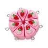 5Pcs/Lot Cartoon 3D Mini Strawberry Cake Resin Pendant Charm For Crafts Jewelry Making DIY Necklace Bracelet Earring Accessories