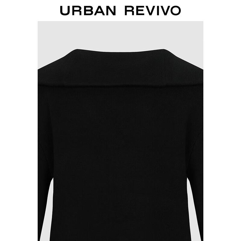 UR Women's Gold Button Lapel Knit Cardigan