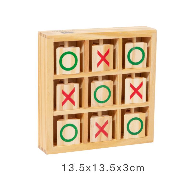 Wooden XO Tic-Tac-Toe Puzzle: Children's Early Education & Thinking Exercise Game for Kindergarten