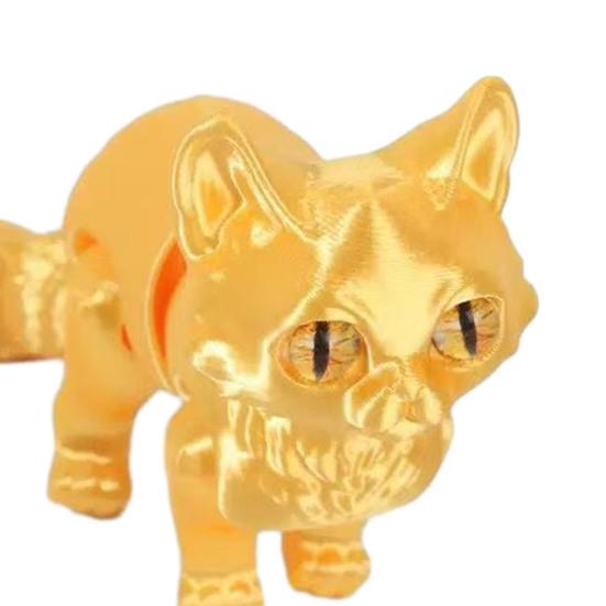 3D-напечатанный кот, артикулированный, милый кот, фиджет-игрушка, настольный питомец с подвижными суставами, игрушка для снятия стресса для дома, офисного стола, класса