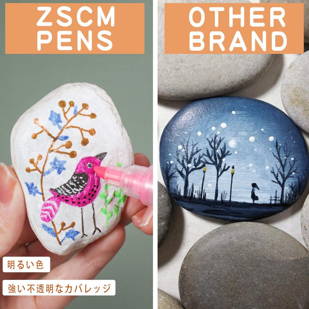 Акриловые маркеры ZSCM, 12 цветов, для манги, искусства, живописи, каллиграфии, скетчинга и рисования по различным материалам. Краска прилипает к различным