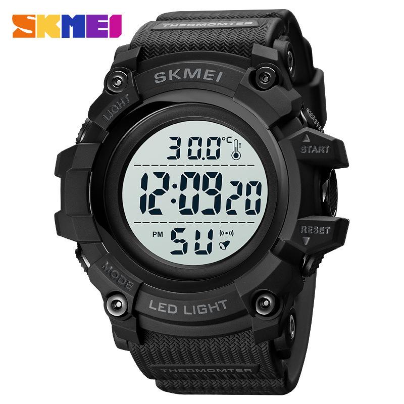 Moment beauty skmei многофункциональные мужские спортивные электронные часы для измерения температуры, большой циферблат, водонепроницаемый модный мужской термометр