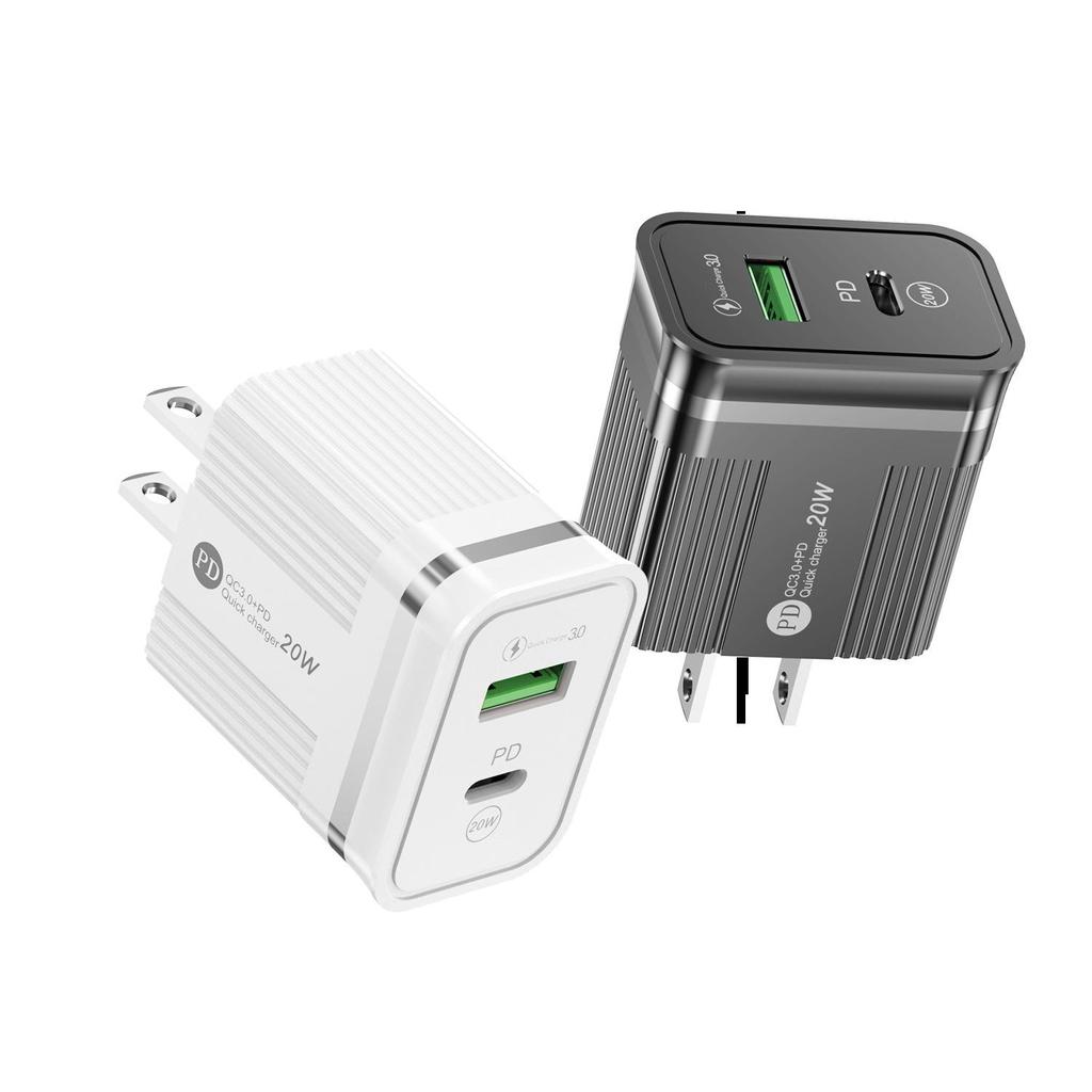 Быстрое зарядное устройство с двумя портами PD+USB: Адаптер Type-C США/ЕС