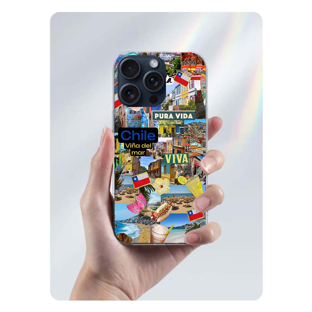 Чилийский городской пейзаж Арт Прозрачный чехол для телефона Для Iphone 17 Air 16 Pro Max 15 Pro 14 Plus 17E 16E 11 13 12 Mini Чехлы Funda