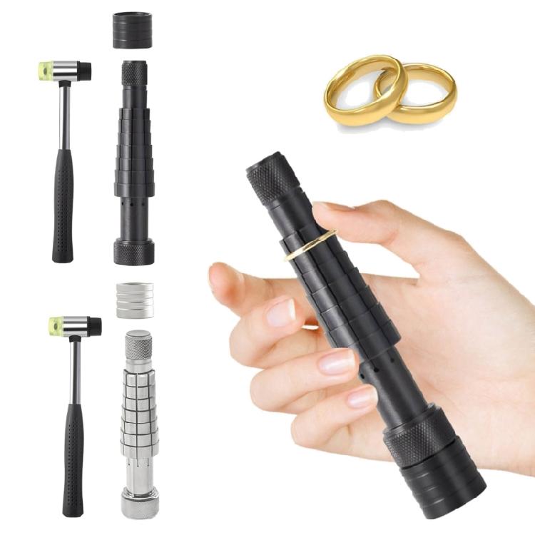 Ring Enlarger Stick Mandrel Sizer Tool Ring Stretcher with Rubber Hammer