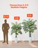 VEVOR Artificial Areca Palm Tree 1829 mm, Fake Palm Tropical Plants with White Tall Planter, Faux Floor Silk Plant in Pot
