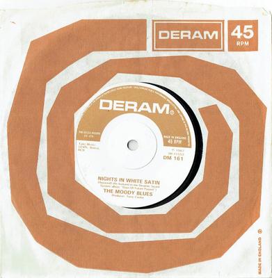 7-дюймовая пластинка MOODY BLUES - Nights In White Satin DM161 Deram UK Рок Б/У